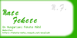 mate fekete business card